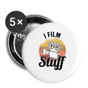 Réalisateur Cinéaste Long métrage - Lot de 5 petits badges (25 mm) - blanc - Devant