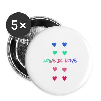 love is love,hearts,colorful,rainbow,love - Buttons small 1''/25 mm (5-pack) - white - Front