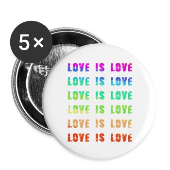 love is love,hearts,colorful,rainbow,love - Buttons small 1''/25 mm (5-pack) - white - Front