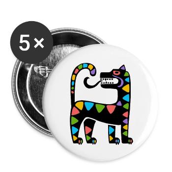 Inca Culture, Latin America - Buttons small 1''/25 mm (5-pack) - white - Front
