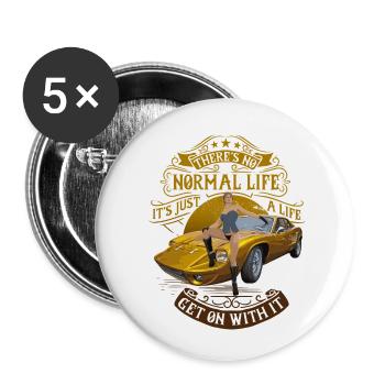 vie normale - Lot de 5 petits badges (25 mm) - blanc - Devant