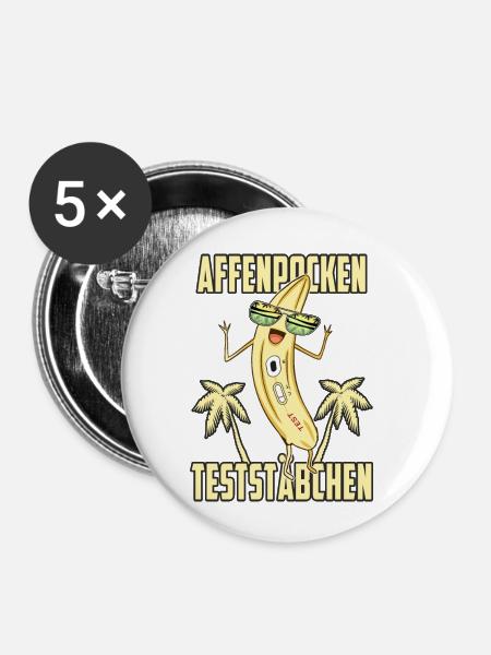 Affenpocken Teststäbchen - Buttons klein 25 mm (5er Pack) - Weiß