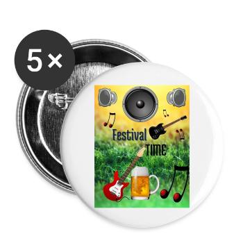 Festival Time - Buttons klein 25 mm (5er Pack) - Weiß - Vorne