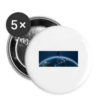 Race through the earth - Buttons small 1''/25 mm (5-pack) - white - Front