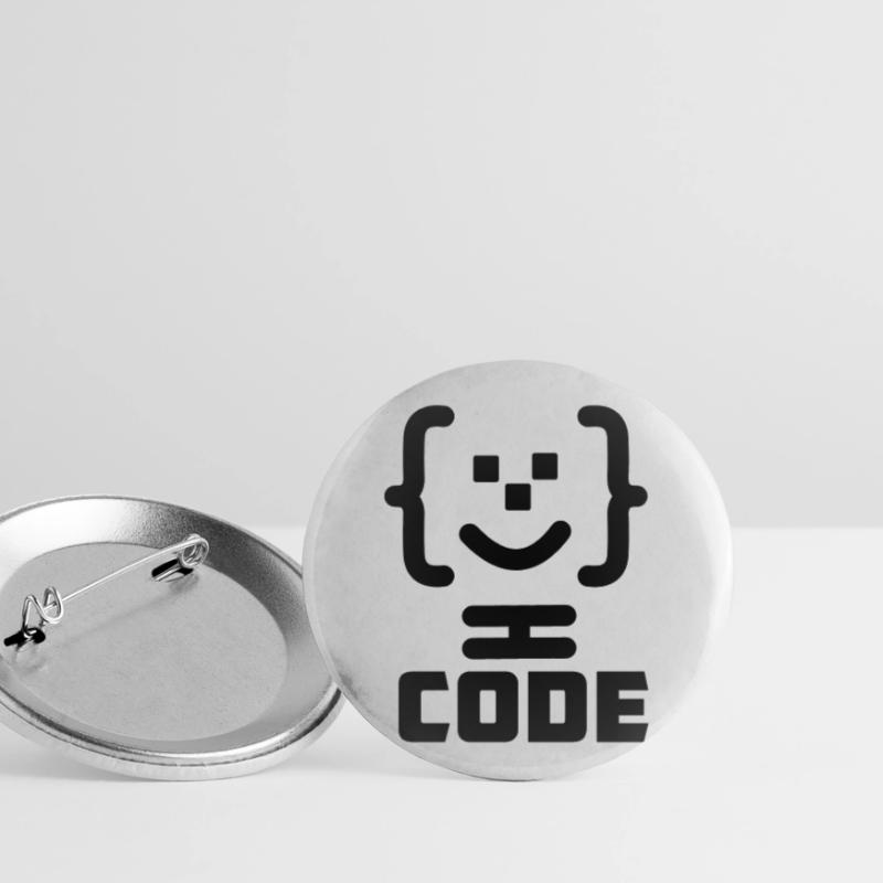 Hauptprogrammierer-Code-Logo mit Text CODE Buttons klein 25 mm (5er Pack)