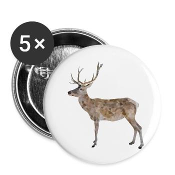 Hirsch Geweihträger - Buttons small 1''/25 mm (5-pack) - white - Front