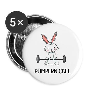 fitness pumpernickel no excuses sport protein - Buttons klein 25 mm (5er Pack) - Weiß - Vorne