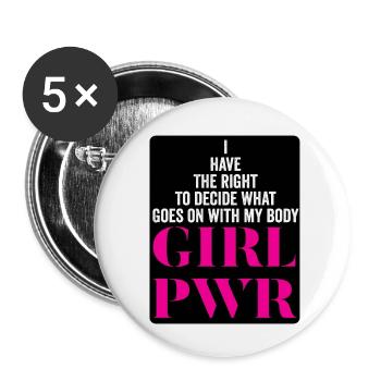 Le pouvoir des filles - Lot de 5 petits badges (25 mm) - blanc - Devant