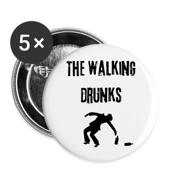 The Walking Drunks - Buttons small 1''/25 mm (5-pack) - white - Front