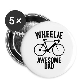 WHEELIE GROSSARTIGER VATER - Buttons klein 25 mm (5er Pack) - Weiß - Vorne