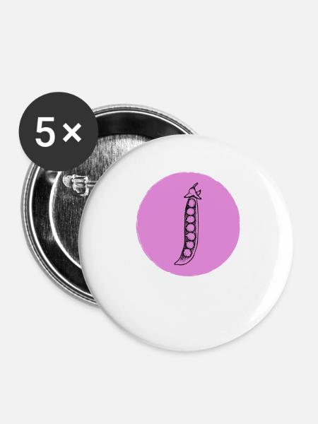 Erbsen - Buttons klein 25 mm (5er Pack) - Weiß