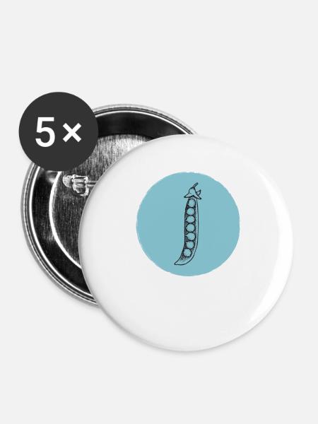 Erbsen - Buttons klein 25 mm (5er Pack) - Weiß