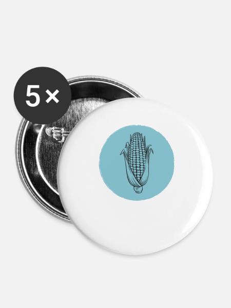 Mais - Buttons klein 25 mm (5er Pack) - Weiß