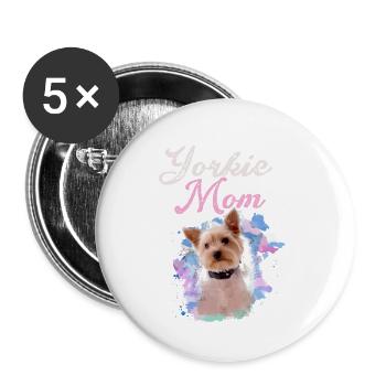 Yorkshire Terrier, Yorkie, Yorkshire,yorkie mom - Buttons small 1''/25 mm (5-pack) - white - Front