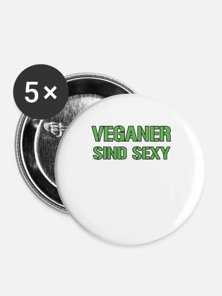 Veganer Spruch - Buttons klein 25 mm (5er Pack) - Weiß