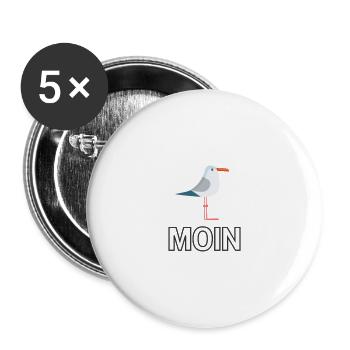 Moin Möwe - MoinJour - Buttons klein 25 mm (5er Pack) - Weiß - Vorne