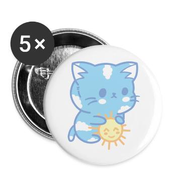Sky cat - Buttons small 1''/25 mm (5-pack) - white - Front