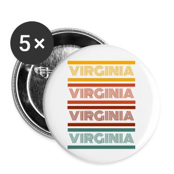 Virginia Text in Different Color Design - Buttons klein 25 mm (5er Pack) - Weiß - Vorne