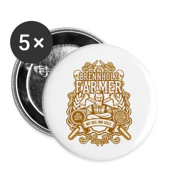 Forstwirt Merch - Buttons klein 25 mm (5er Pack) - Weiß - Vorne