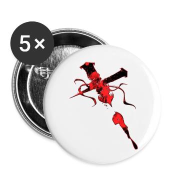Tattoo Element Vektor Tattoo Tribal Tattoos - Buttons klein 25 mm (5er Pack) - Weiß - Vorne