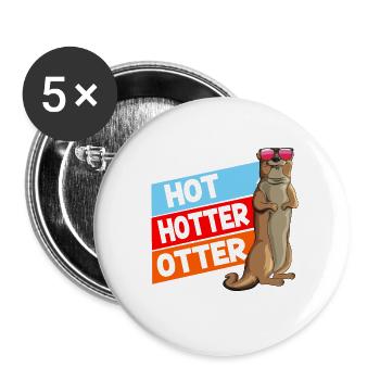 Otter Hot Hotter Otter Marten cute animal - Buttons small 1''/25 mm (5-pack) - white - Front