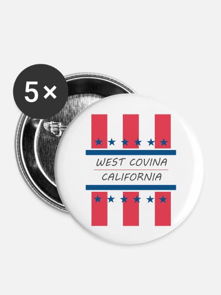 West-Covina - Buttons klein 25 mm (5er Pack) - Weiß