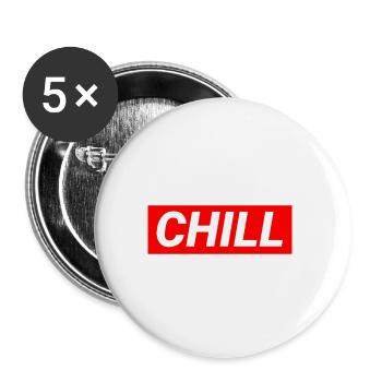 Chill - Lot de 5 petits badges (25 mm) - blanc - Devant
