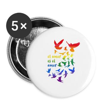 el amor es el amor,rainbow,deaf,birds - Buttons small 1''/25 mm (5-pack) - white - Front