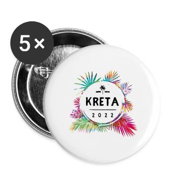 Crète 2022 Coloré - Lot de 5 petits badges (25 mm) - blanc - Devant