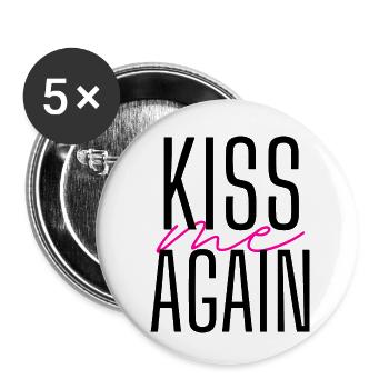 Je t’aime embrasse-moi encore lèvres cadeau - Lot de 5 petits badges (25 mm) - blanc - Devant