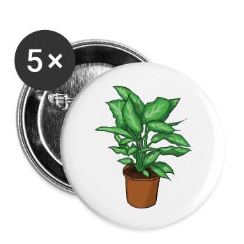 Potted plant - Buttons small 1''/25 mm (5-pack) - white - Front