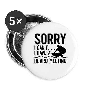 Wakeboard Wakeboarder Wakeboarding Idée Cadeau - Lot de 5 petits badges (25 mm) - blanc - Devant