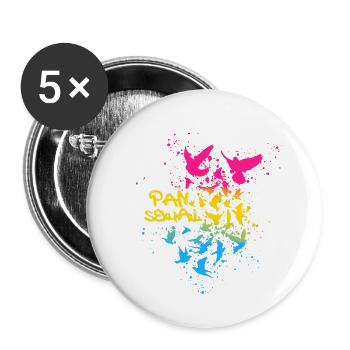 pansexuall,doves,birds,LGBT,colorful,graffiti - Buttons klein 25 mm (5er Pack) - Weiß - Vorne