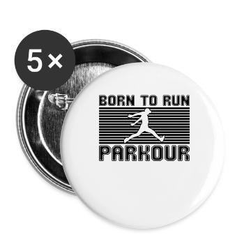 Parkour - Buttons klein 25 mm (5er Pack) - Weiß - Vorne