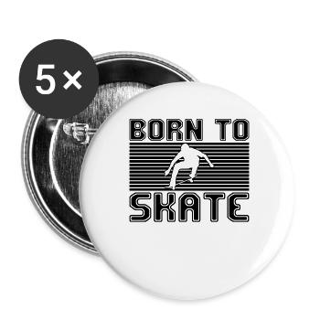 skating - Buttons small 1''/25 mm (5-pack) - white - Front