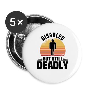 Amputated Invalid Prosthesis Handicap Wheelchair - Buttons small 1''/25 mm (5-pack) - white - Front
