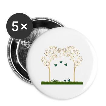 Tree of Love - Buttons small 1''/25 mm (5-pack) - white - Front