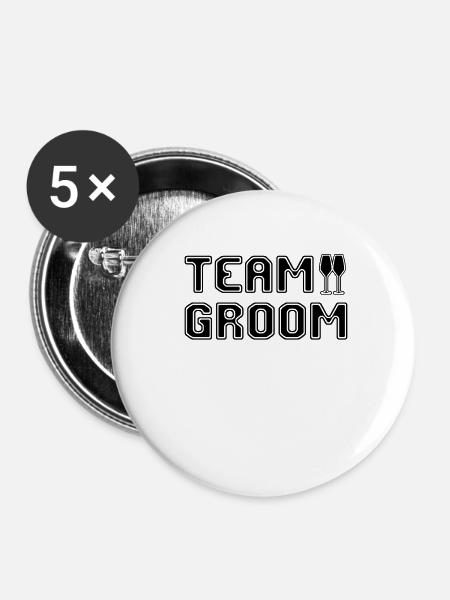 team groom - Buttons klein 25 mm (5er Pack) - Weiß