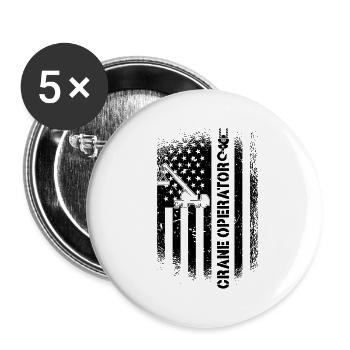 Kranführer Bauarbeiter Kranfahrer Job Geschenkidee - Buttons klein 25 mm (5er Pack) - Weiß - Vorne
