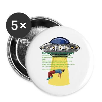 Alien Abduction Out Of This World - Buttons small 1''/25 mm (5-pack) - white - Front