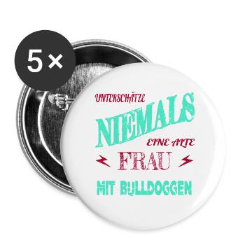 großmama cool aus dem weg beste mama lieblingshund - Buttons klein 25 mm (5er Pack) - Weiß - Vorne