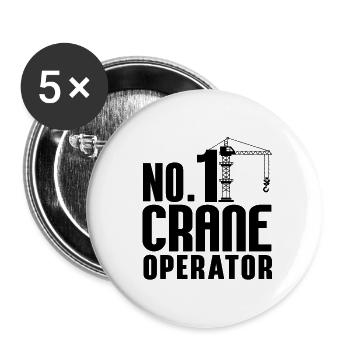 Kranführer Bauarbeiter Bau Beruf Geschenkidee - Buttons klein 25 mm (5er Pack) - Weiß - Vorne