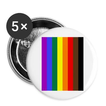 Gay pride TEE - Lot de 5 petits badges (25 mm) - blanc - Devant