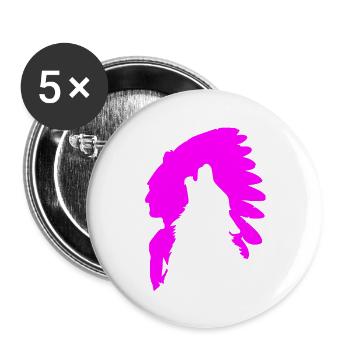 Indisches und Wolf T-Shirt SPORT Hochzeitsgeschenk - Buttons klein 25 mm (5er Pack) - Weiß - Vorne