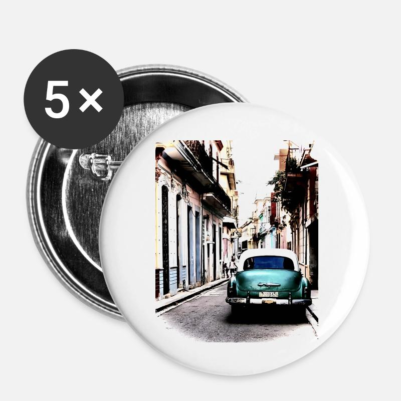Rêve de La Havane - 2 - Lot de 5 petits badges (25 mm) - blanc