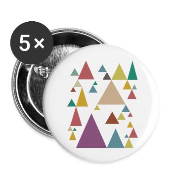 Colorful Pyramids - Buttons klein 25 mm (5er Pack) - Weiß - Vorne