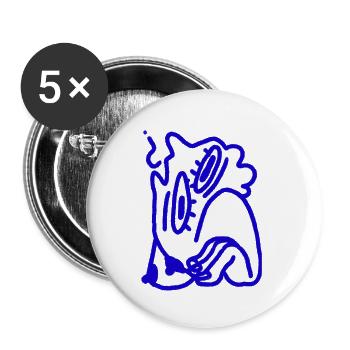 Abstract Woman with Questionmark - Buttons klein 25 mm (5er Pack) - Weiß - Vorne