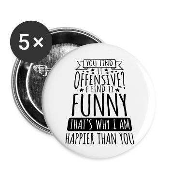 You find it offensive - Buttons small 1''/25 mm (5-pack) - white - Front