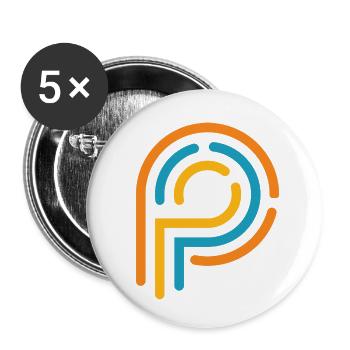 P Bekleidungsmarke - Buttons klein 25 mm (5er Pack) - Weiß - Vorne