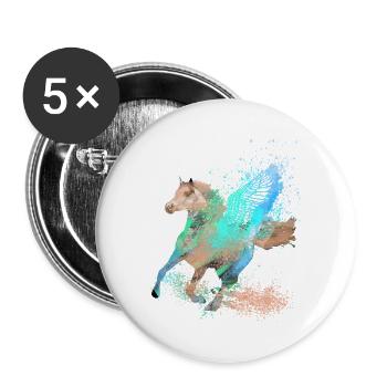 flying horse,horse with wings,horse,graffiti - Buttons small 1''/25 mm (5-pack) - white - Front